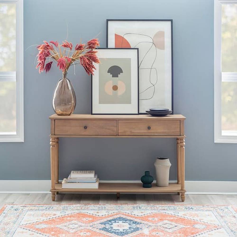 Perl 48 in. L Natural Rectangle Wood Console Table with Storage